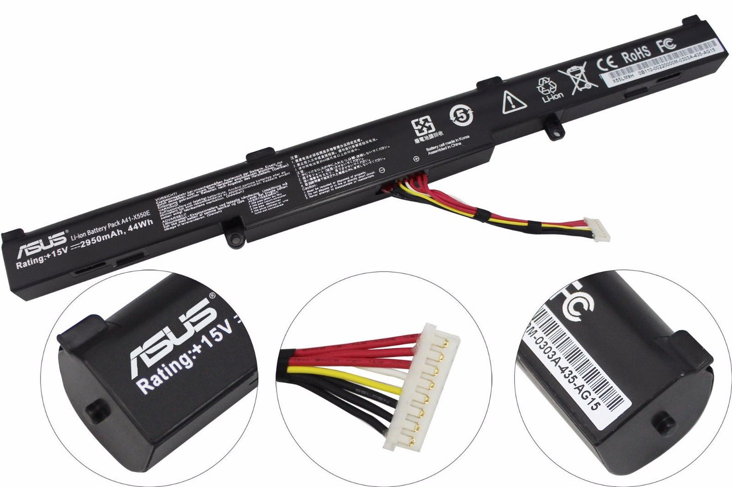 BATERIA ASUS A41-X550E X450E X450JF X550Z X550ZA X751M X751M X750J X750JA +15V / 44Wh / 2950mAh