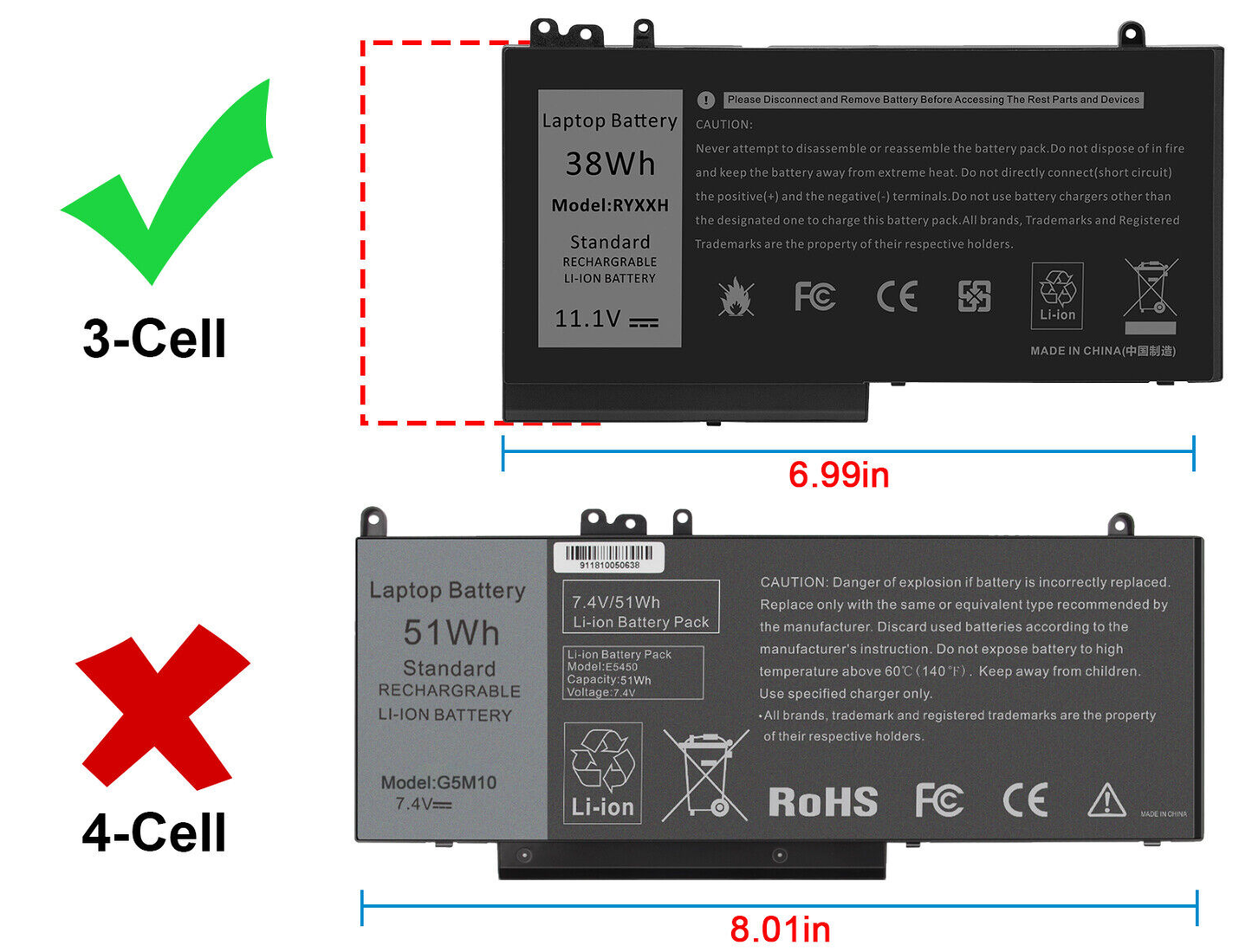 BATERIA DELL LATITUDE 5000 E5250 E5450 E5550 3150 3160| RYXXH
