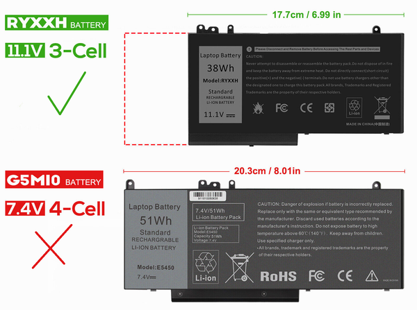 BATERIA DELL LATITUDE 5000 E5250 E5450 E5550 3150 3160| RYXXH