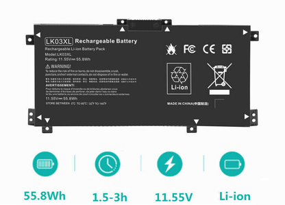 BATERIA HP LK03XL ENVY X360 15-BP 15M-BQ 17-CE 17-AE L09281-855 916814-855 | HOMOLOGADA