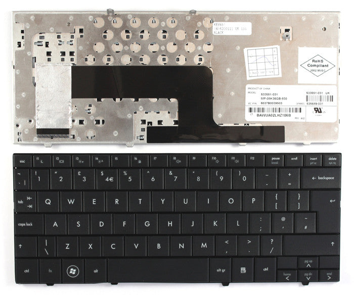 TECLADO HP COMPAQ MINI CQ10 Y 110-1000 NEGRO