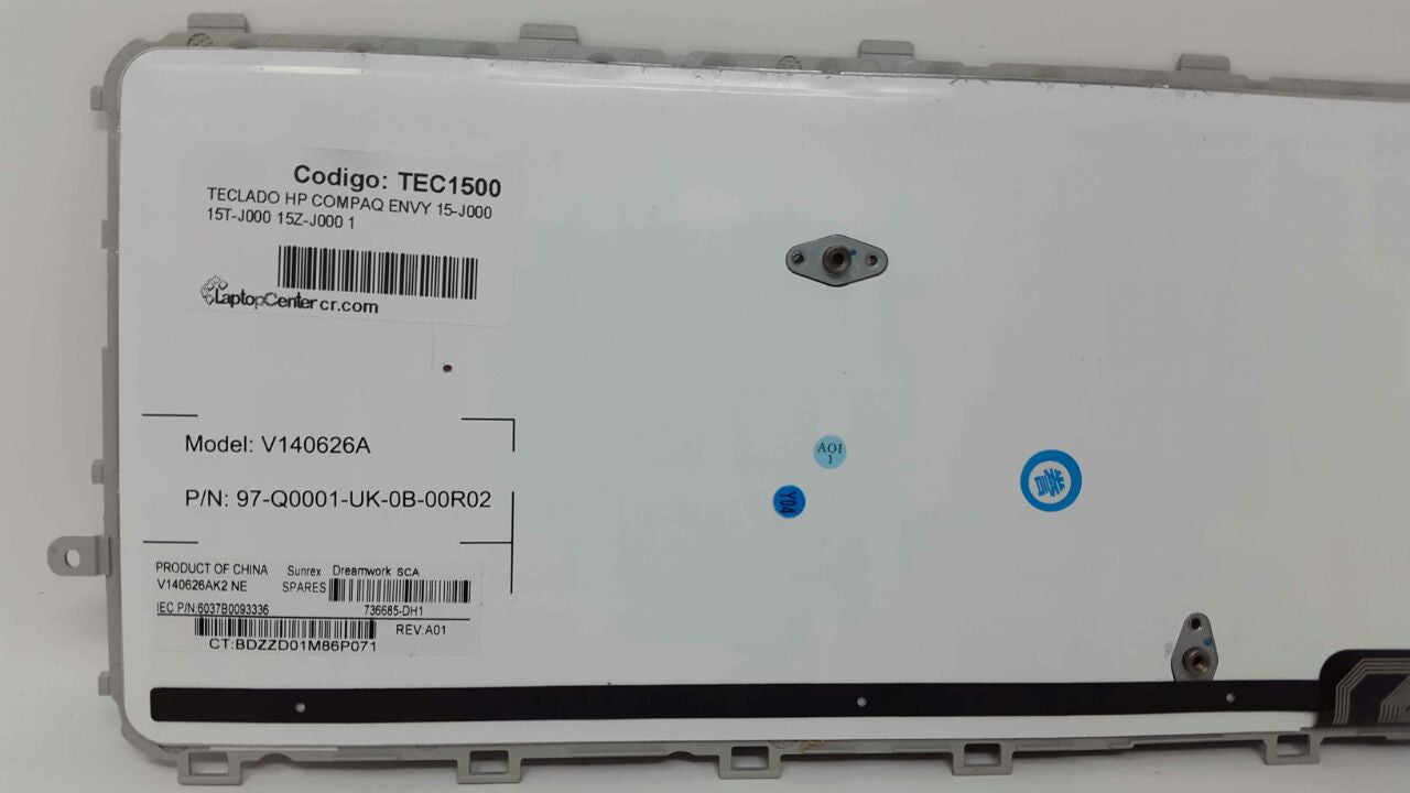 TECLADO HP COMPAQ ENVY 15-J000 15T-J000 15Z-J000 15-J100 17-J000 M6-N015DX 760743-001 (ÚNICAMENTE CONTRA PEDIDO)