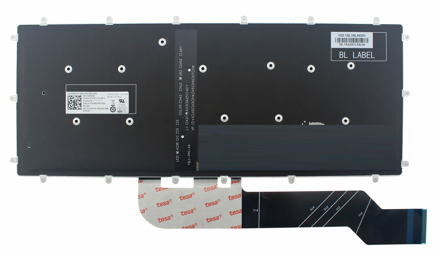 TECLADO DELL 13-5368 13-5378 13-5578 14-7466 14-7467 15-5568 15-5578 NEGRO ESPANOL REMACHADO SIN FRAME