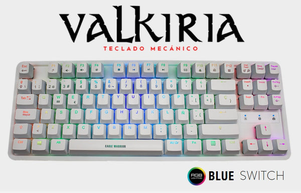 TECLADO EAGLE WARRIOR VALKIRA MECANICO WHITE