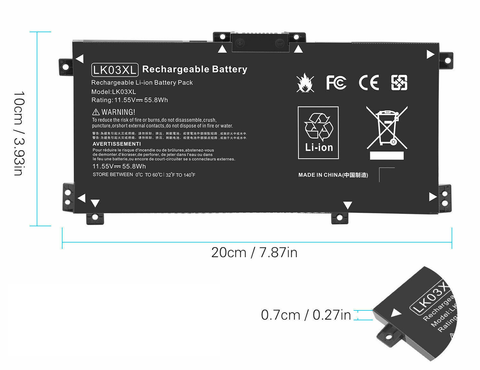 HP LK03XL Genuine Laptop Battery – For ENVY X360 15-bp, 15m-bq, 17-ae, 17-ce Series
