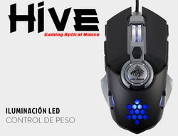 MOUSE GAMER EAGLE WARRIOR HIVE USB 3D6 CONTROL DE PESO