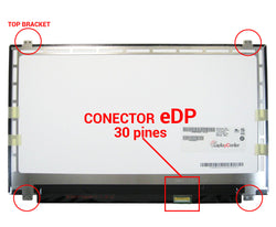 PANTALLA 15.6 LED SLIM P/LAPTOP TOP BRACKETS CONECTOR EDP 30 PINES ABAJO DERECHA ** ¡NOTA: SE VENDE SOLO INSTALADA EN NUESTRO TALLER! **