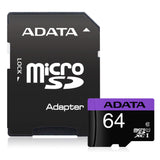 MEMORIA MICROSD 64GB CLASE 10 ADATA AUSDX64GUICL10-RA1