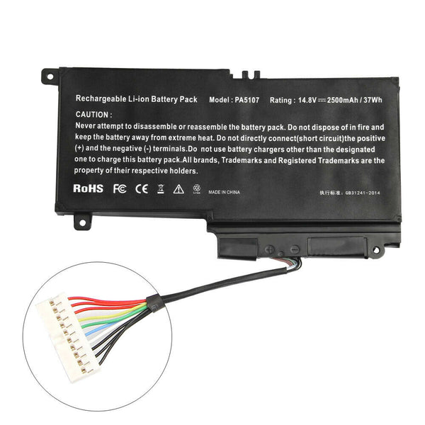 BATERIA TOSHIBA  L55 L55t S55 S55t P55 INTERNA 14.4V / 4 CELDAS / 43WH / 2838MA / PA5107U-1BRS P000573230 P000581700 / HOMOLOGADA