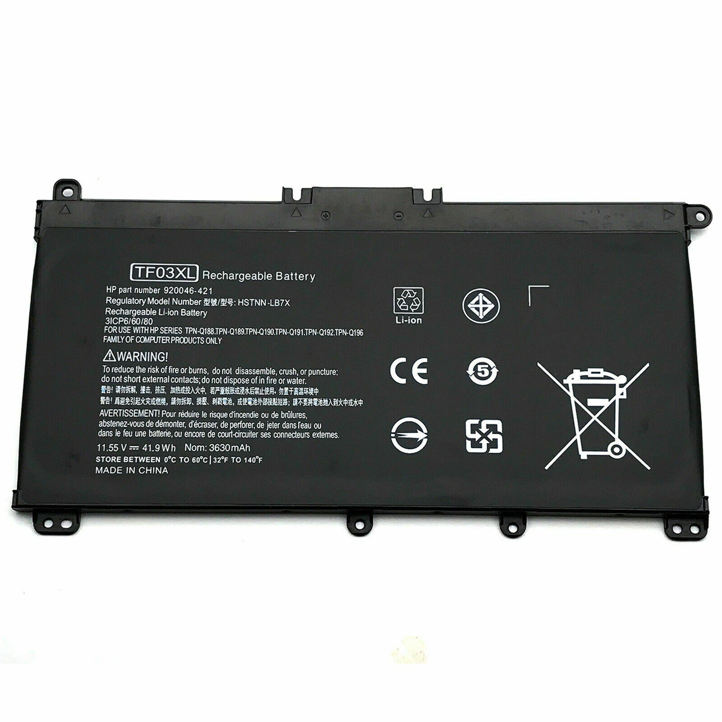 BATERIA HP PAVILION 15-CC 15-CD 17-AR TF03XL 920070-855 920046-421 HOMOLOGADA