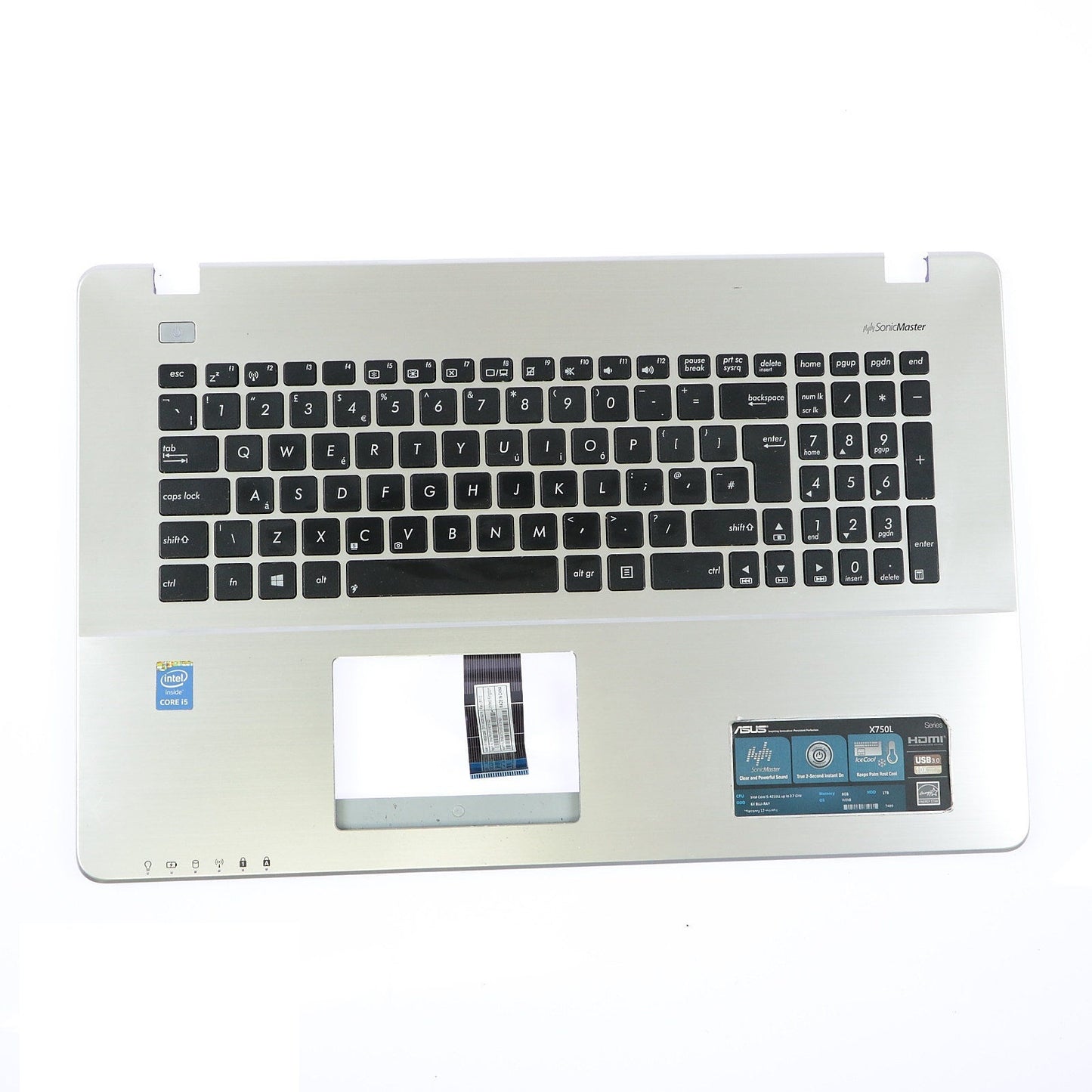REPUESTO DESCANSA MANOS PALMREST Y COBERTOR POSTERIOR ASUS COBERTOR SUPERIOR PIP0131PC-BS INGLES