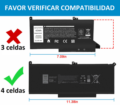 BATERIA DELL LATITUDE E7280 E7380 | F3YGT | HOMOLOGADA | F3YGT