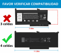 BATERIA DELL INTERNA F3YGT DM3WC 0DM3WC 2X39G LATITUDE E7280 E7380 E7480 E7290 E7390 E7490